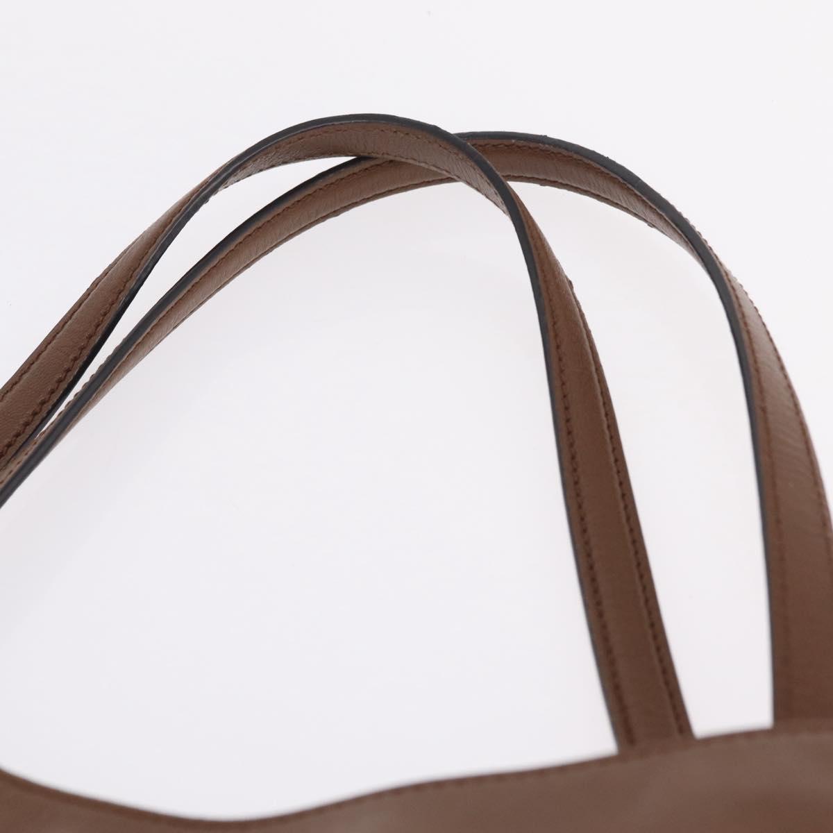 GUCCI Horsebit Tote Bag Leather Brown Gold Tone 623694 Auth ka6540V