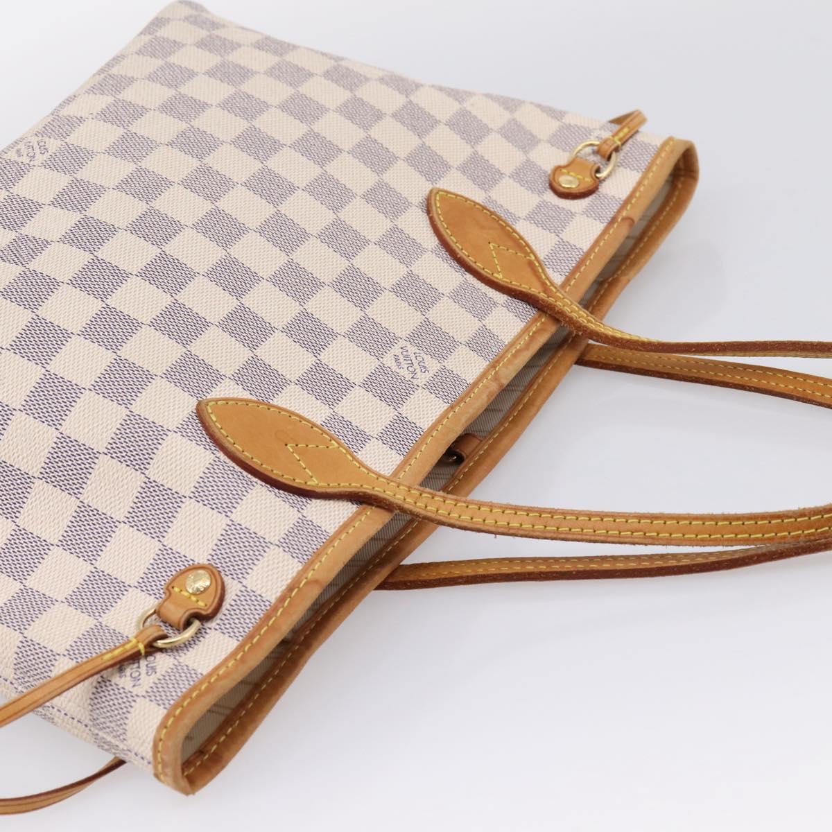 LOUIS VUITTON Damier Azur Neverfull PM Tote Bag N41362 LV Auth ka6541A