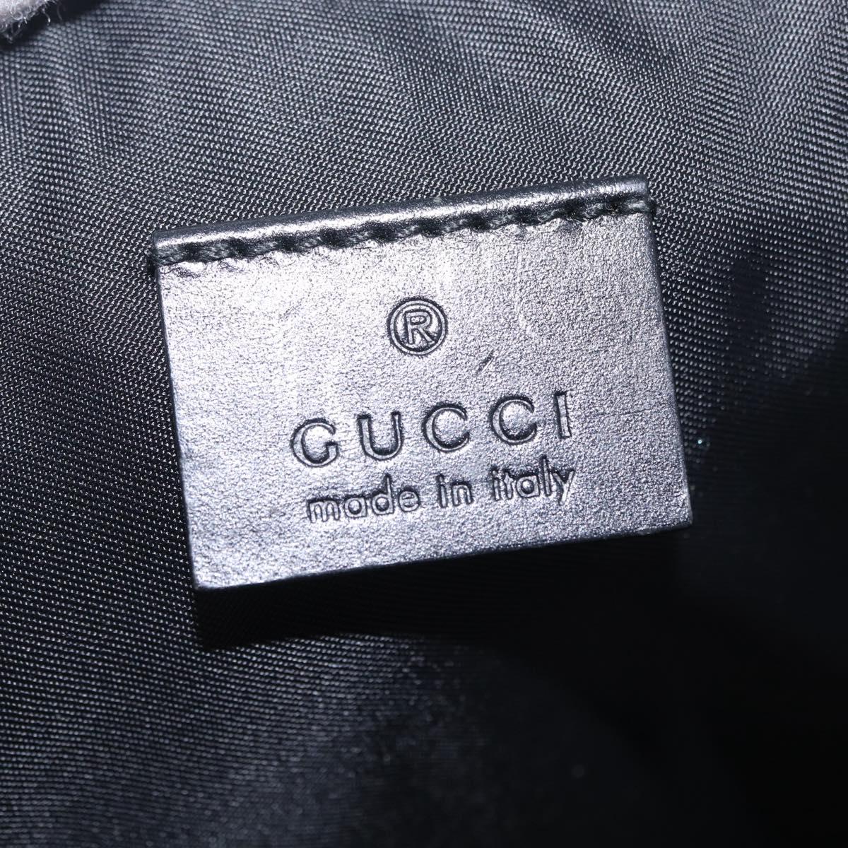 GUCCI Clutch Bag Canvas Black Silver 473884 Auth ka6545A