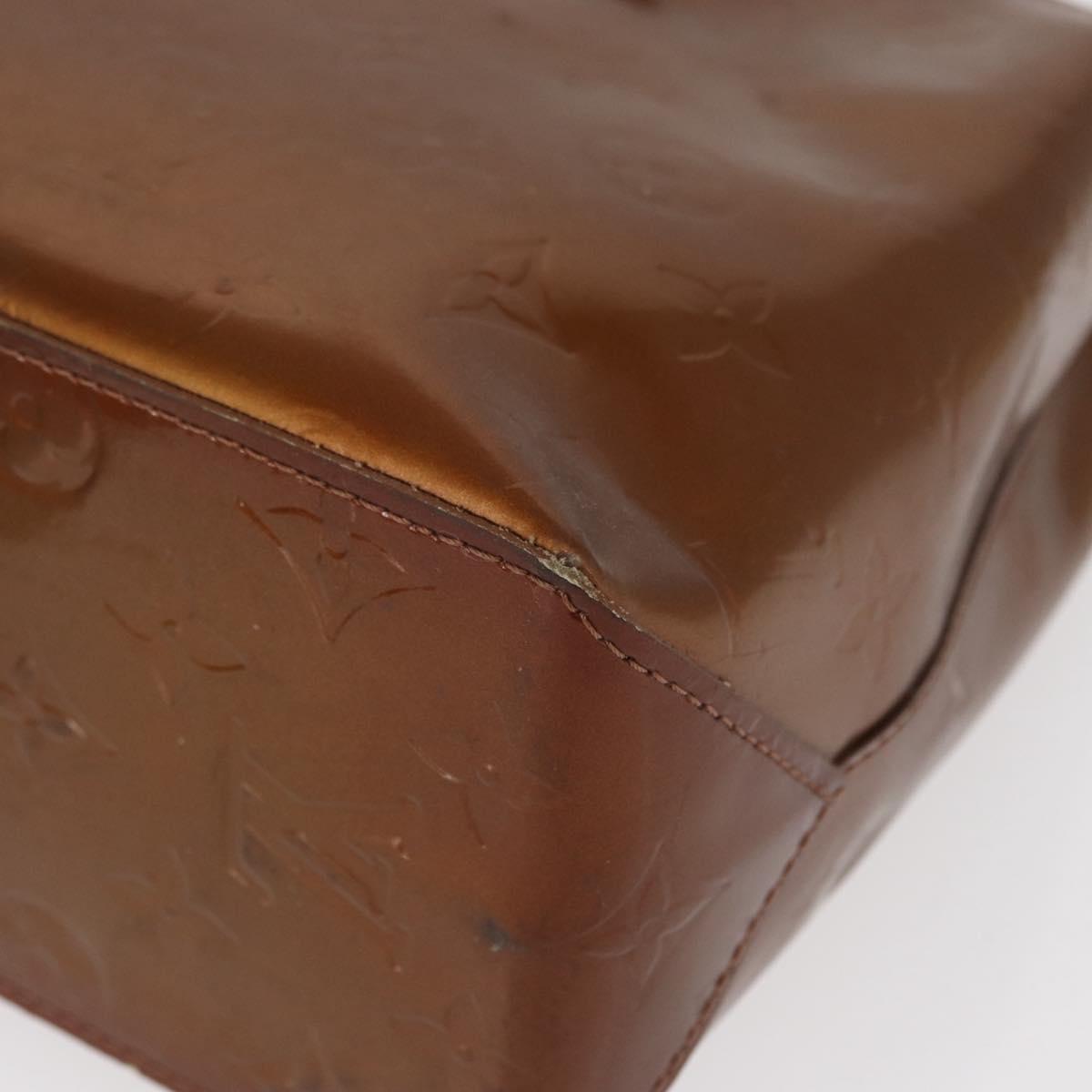 LOUIS VUITTON Monogram Vernis Reade PM Hand Bag Bronze M91146 LV Auth ka655