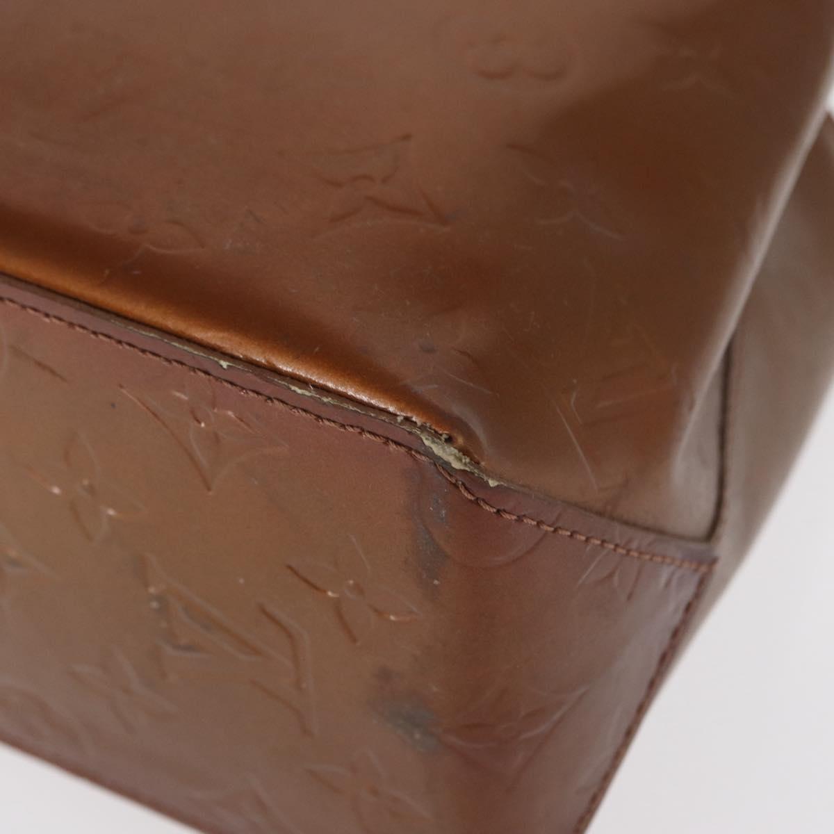 LOUIS VUITTON Monogram Vernis Reade PM Hand Bag Bronze M91146 LV Auth ka655