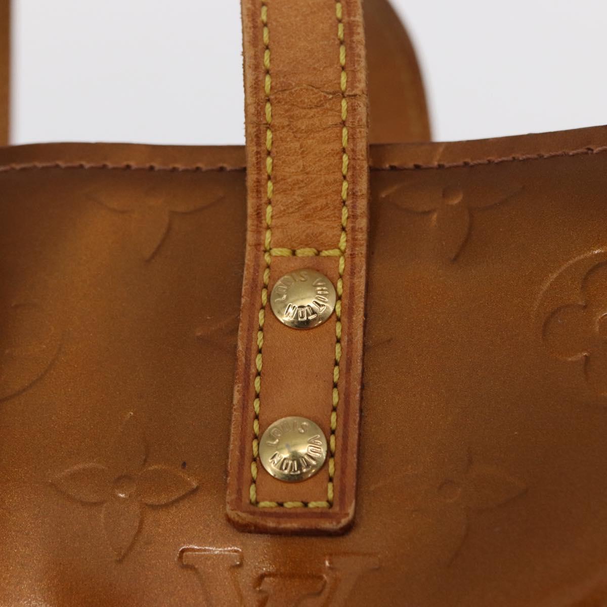LOUIS VUITTON Monogram Vernis Reade PM Hand Bag Bronze M91146 LV Auth ka655