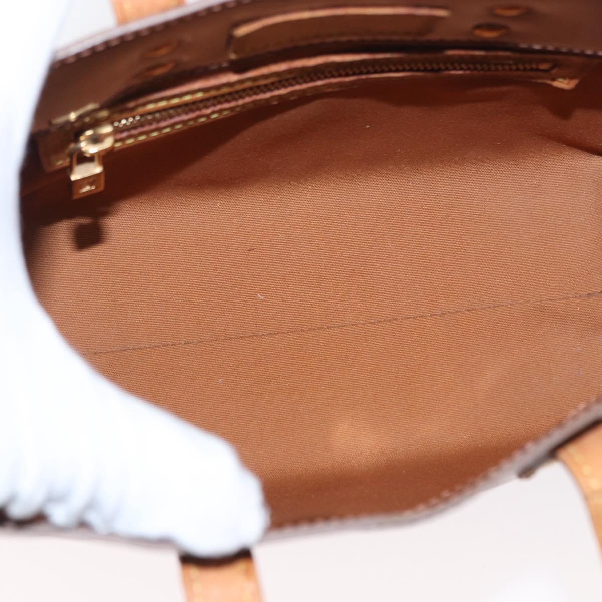 LOUIS VUITTON Monogram Vernis Reade PM Hand Bag Bronze M91146 LV Auth ka655