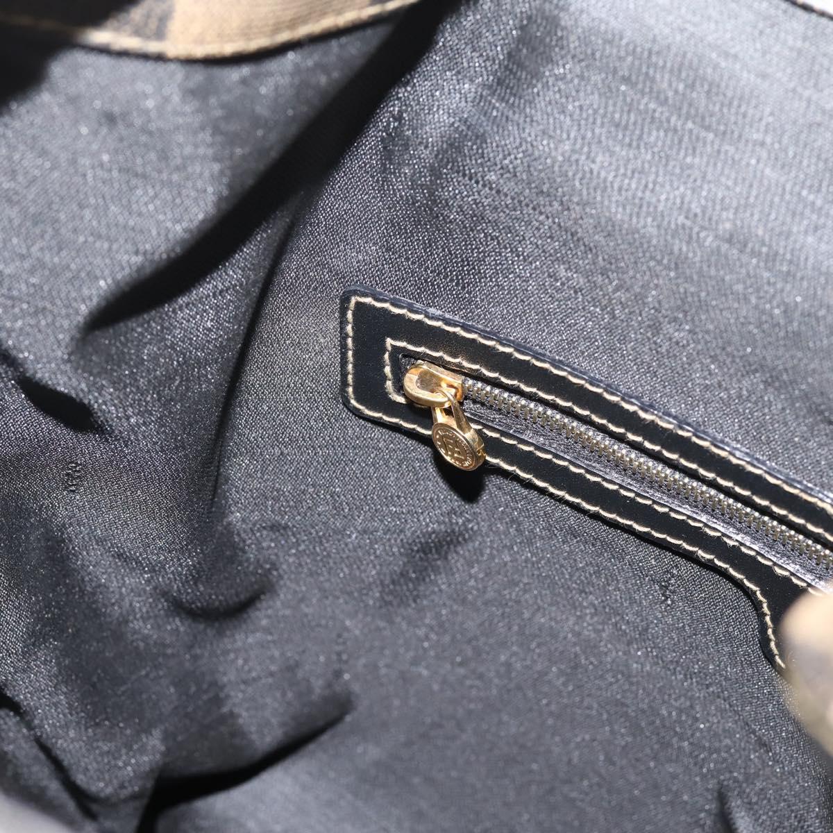 FENDI Pecan Canvas Backpack PVC Black Brown gold 259290 Auth ka6553V