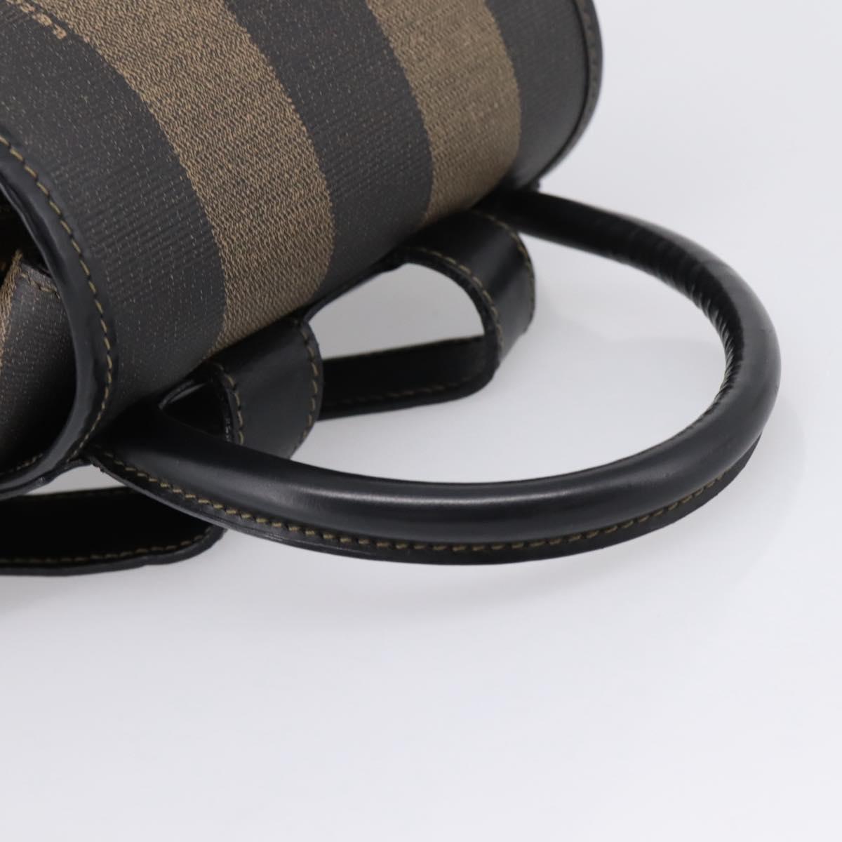 FENDI Pecan Canvas Backpack PVC Black Brown gold 259290 Auth ka6553V