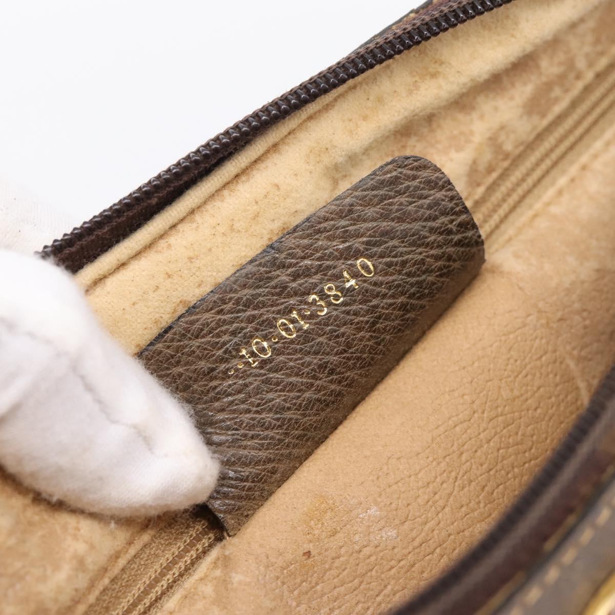 GUCCI GG Supreme Web Sherry Line Bag PVC Beige Gold 10 01 3840 Auth ka6558