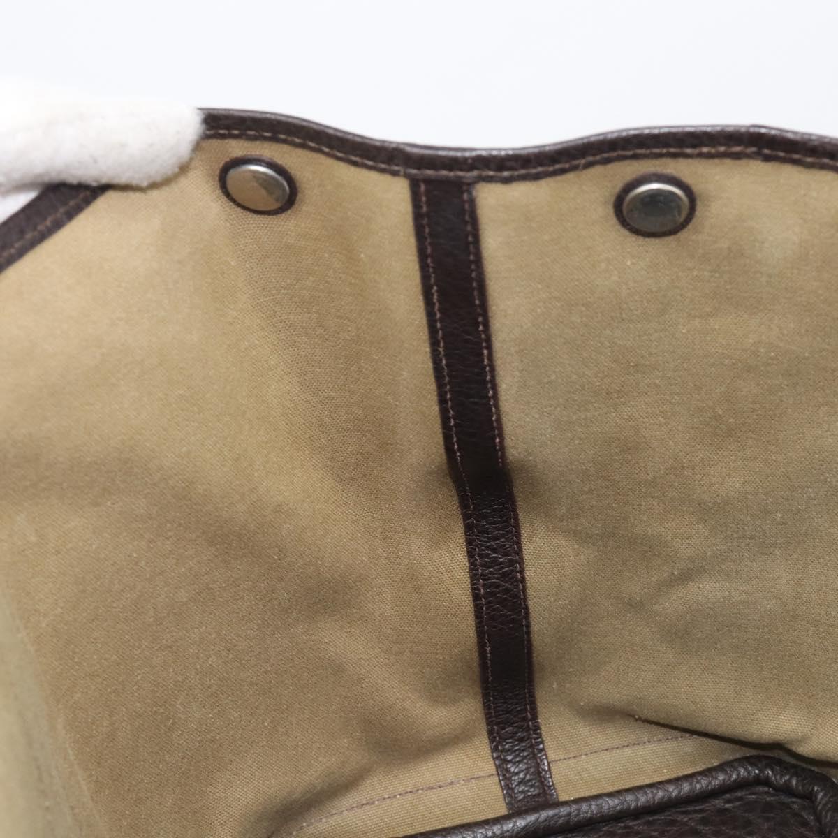 HERMES Garden Party 36 Hand Bag Canvas Beige Silver Auth ka6561