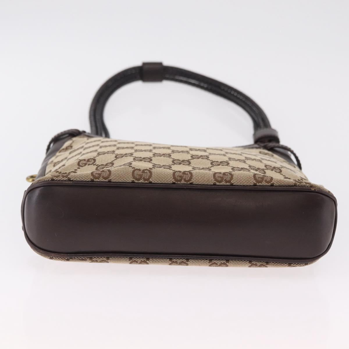 GUCCI GG Canvas Shoulder Bag Beige Gold 109106 Auth ka6563