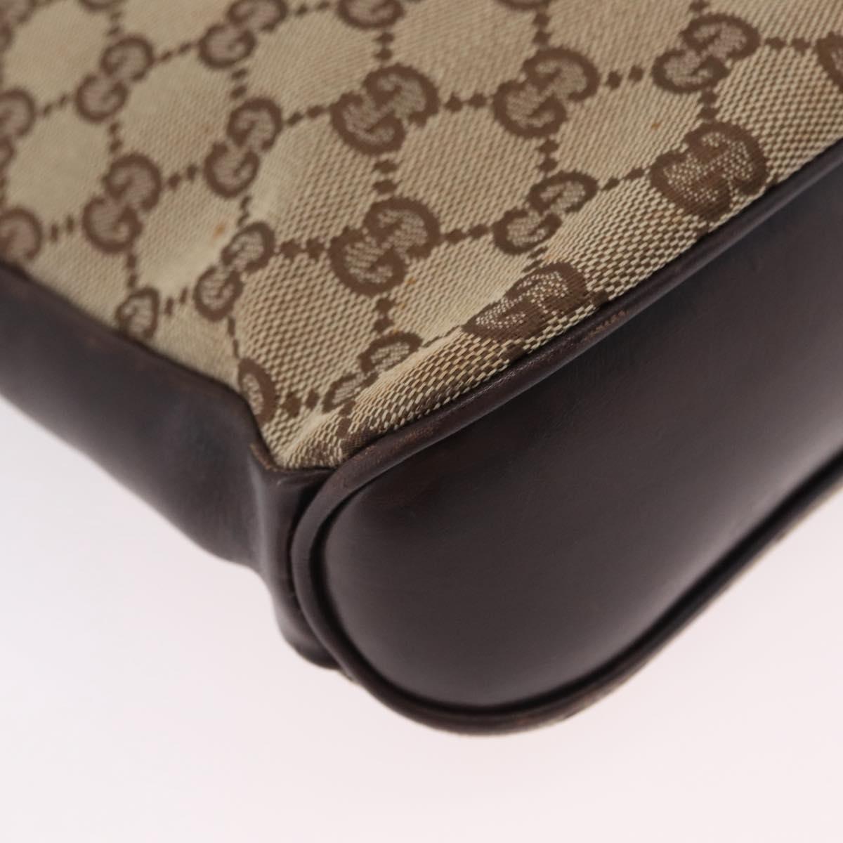 GUCCI GG Canvas Shoulder Bag Beige Gold 109106 Auth ka6563