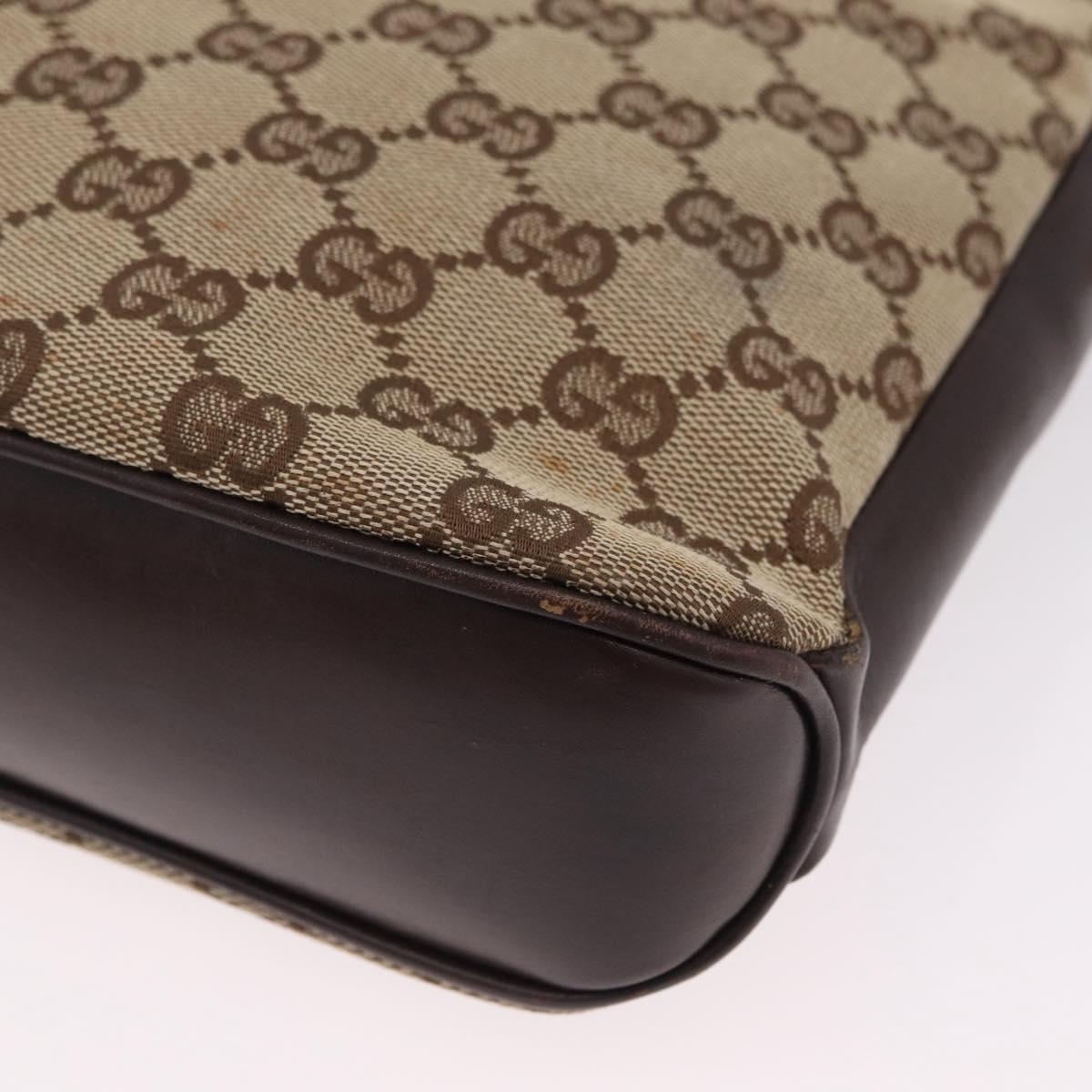 GUCCI GG Canvas Shoulder Bag Beige Gold 109106 Auth ka6563