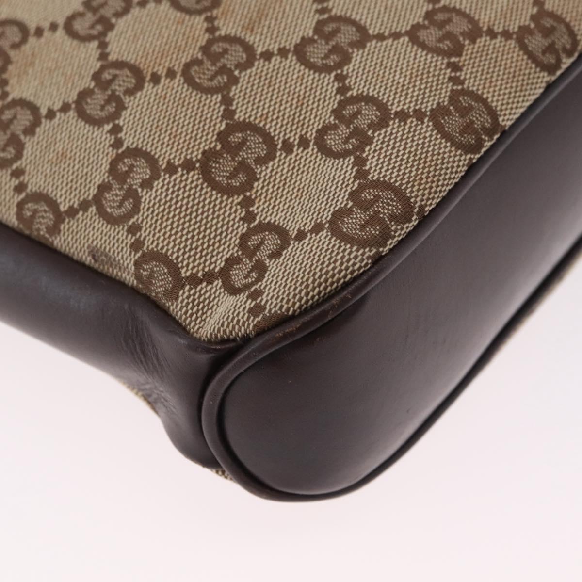 GUCCI GG Canvas Shoulder Bag Beige Gold 109106 Auth ka6563