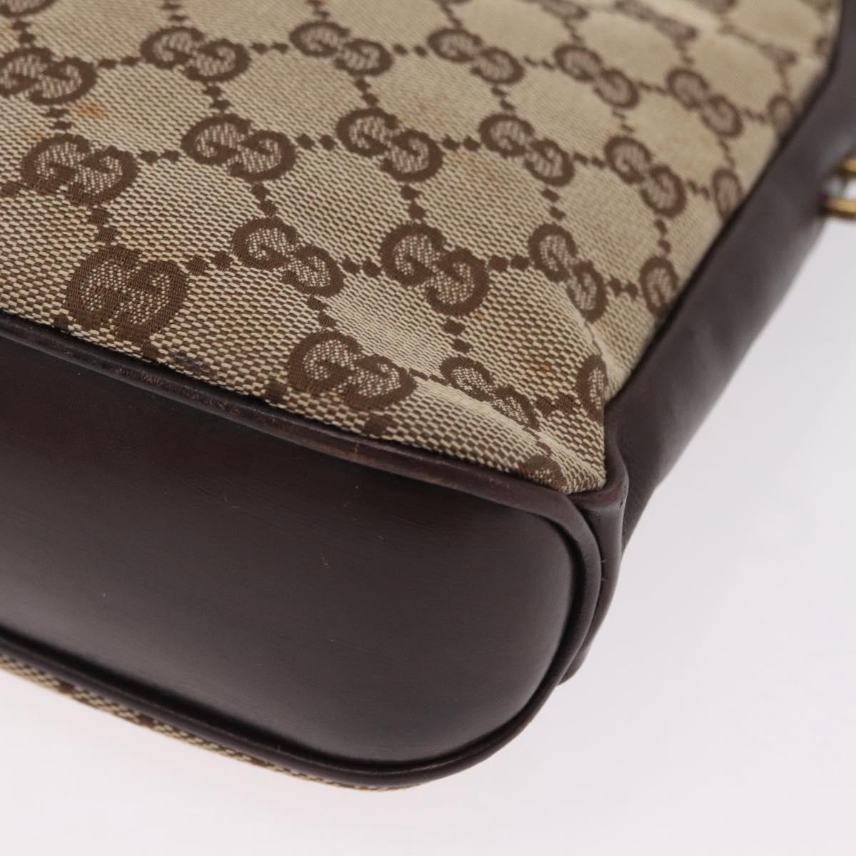 GUCCI GG Canvas Shoulder Bag Beige Gold 109106 Auth ka6563