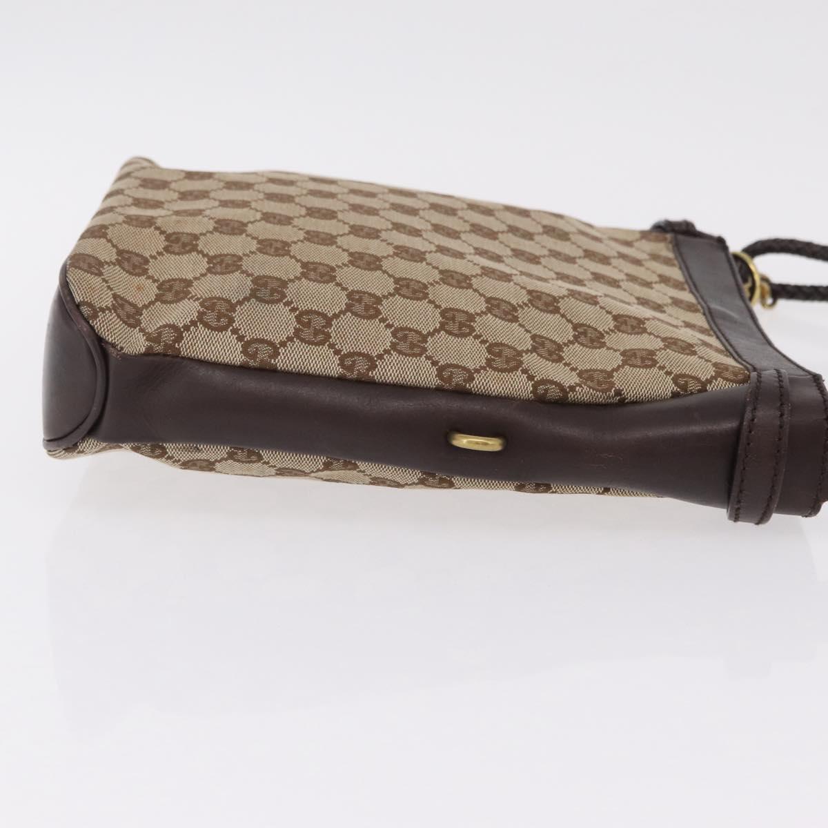 GUCCI GG Canvas Shoulder Bag Beige Gold 109106 Auth ka6563