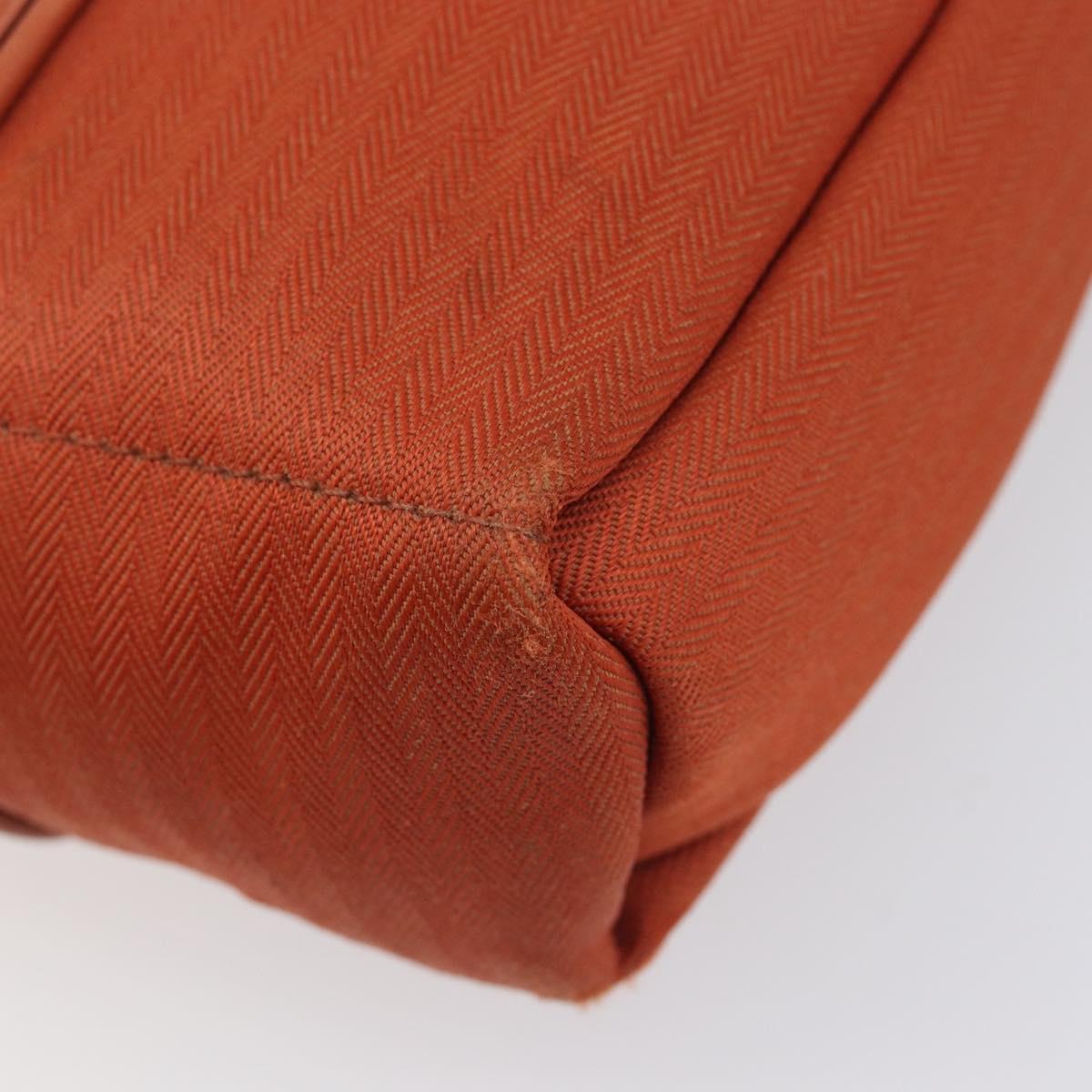 HERMES Acapulco Bandouliere PM Shoulder Bag Canvas Orange Silver Auth ka6564A