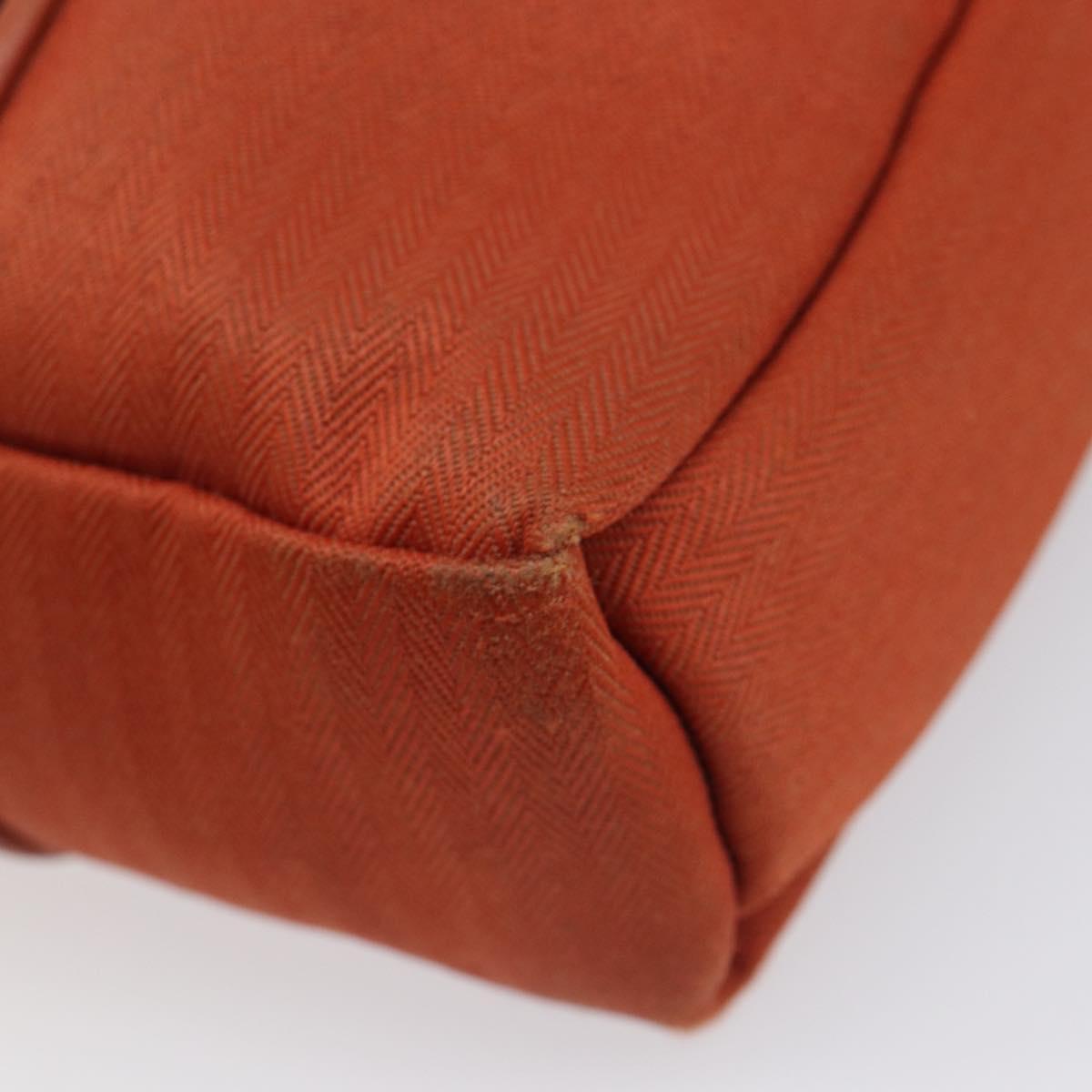 HERMES Acapulco Bandouliere PM Shoulder Bag Canvas Orange Silver Auth ka6564A