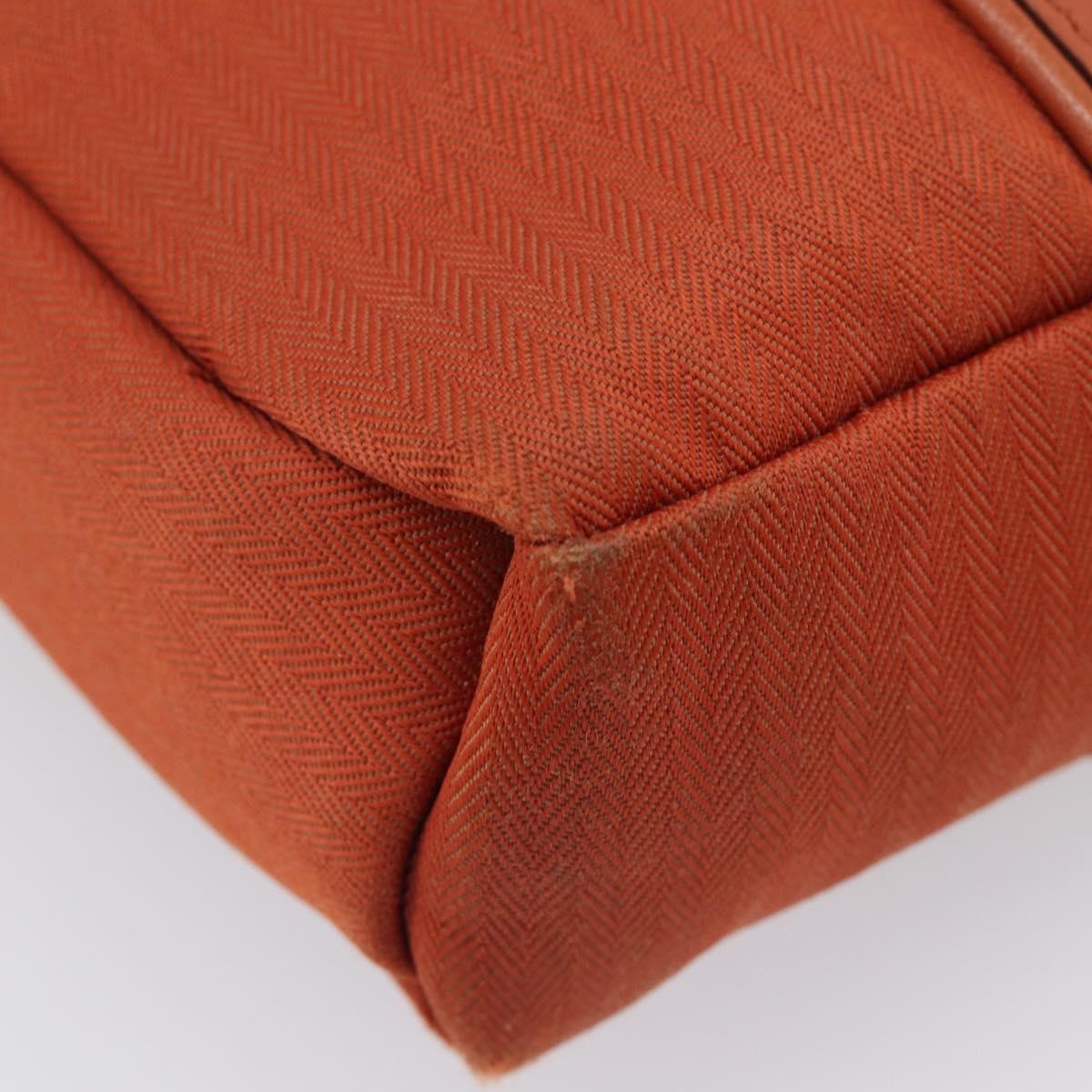 HERMES Acapulco Bandouliere PM Shoulder Bag Canvas Orange Silver Auth ka6564A