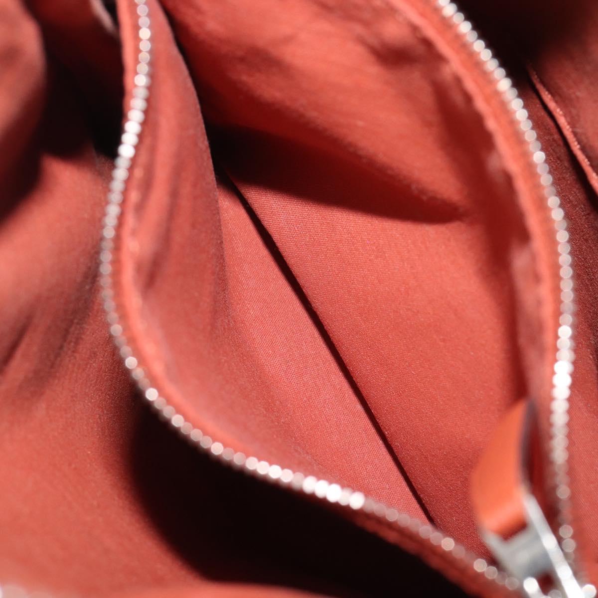 HERMES Acapulco Bandouliere PM Shoulder Bag Canvas Orange Silver Auth ka6564A