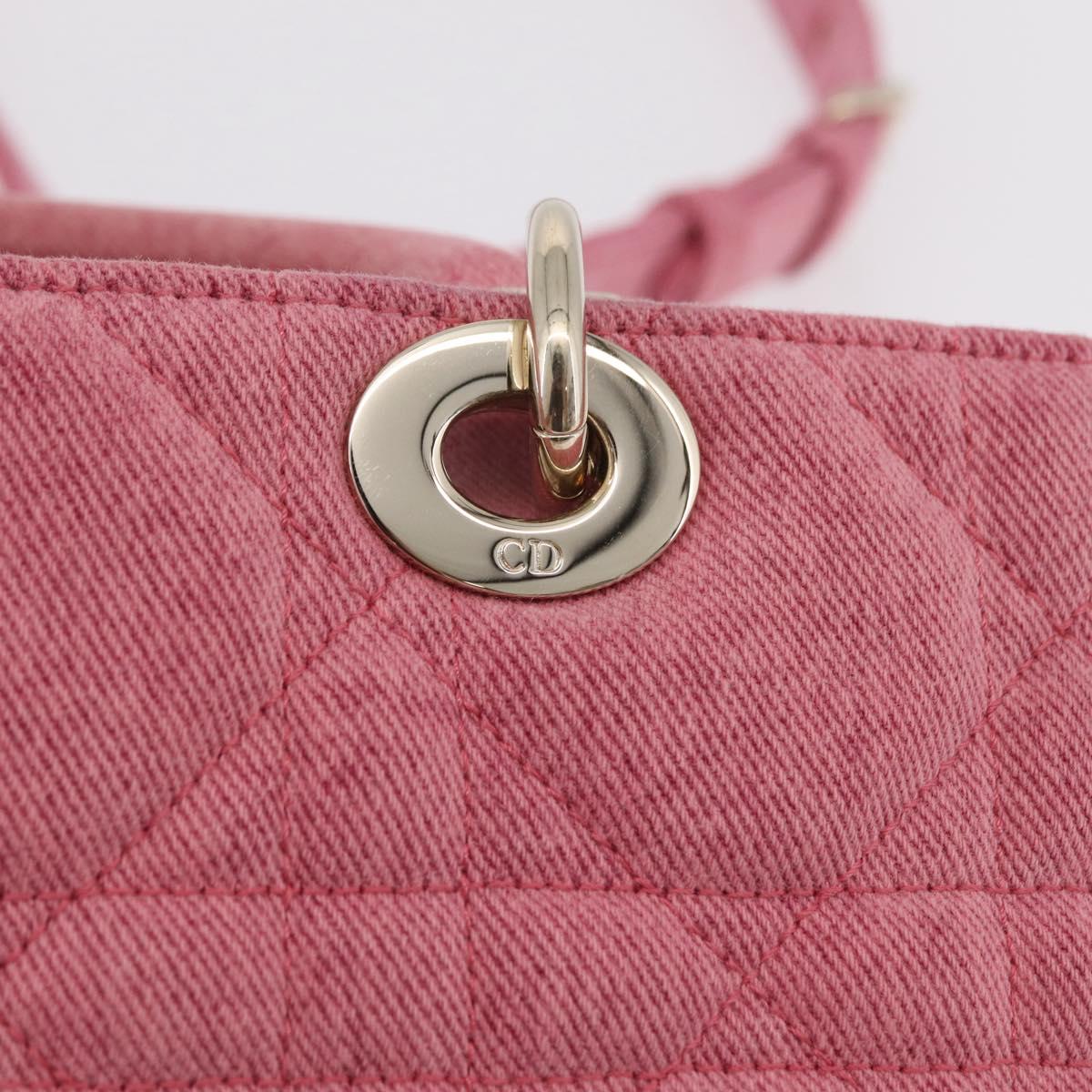 Christian Dior Macro Cannage Lady D Joy Satchel Denim 2way Pink Auth ka6565SAM