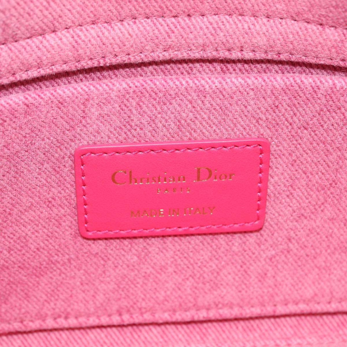 Christian Dior Macro Cannage Lady D Joy Satchel Denim 2way Pink Auth ka6565SAM