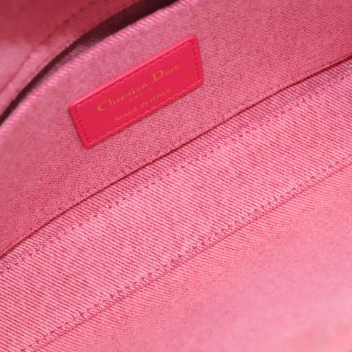 Christian Dior Macro Cannage Lady D Joy Satchel Denim 2way Pink Auth ka6565SAM