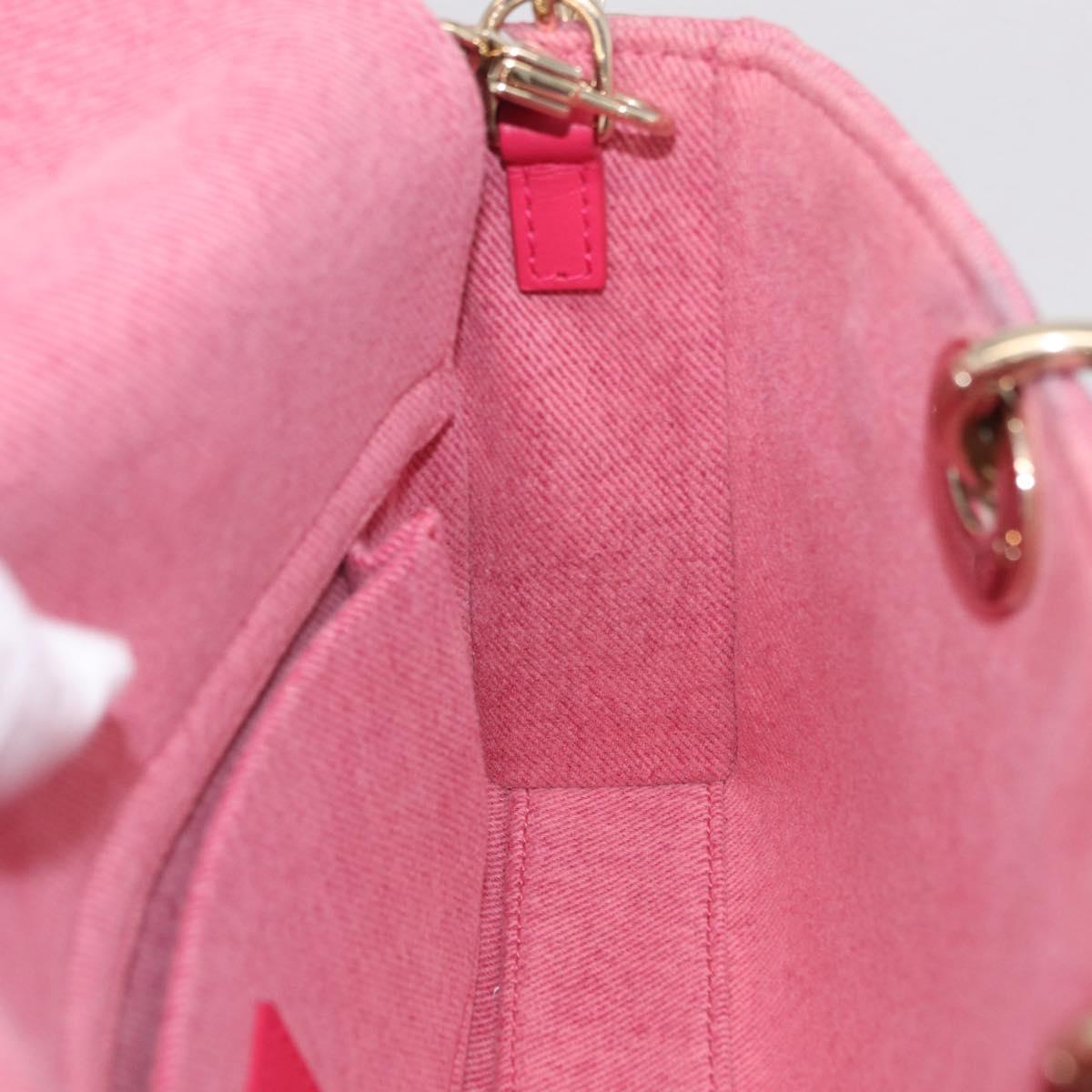 Christian Dior Macro Cannage Lady D Joy Satchel Denim 2way Pink Auth ka6565SAM
