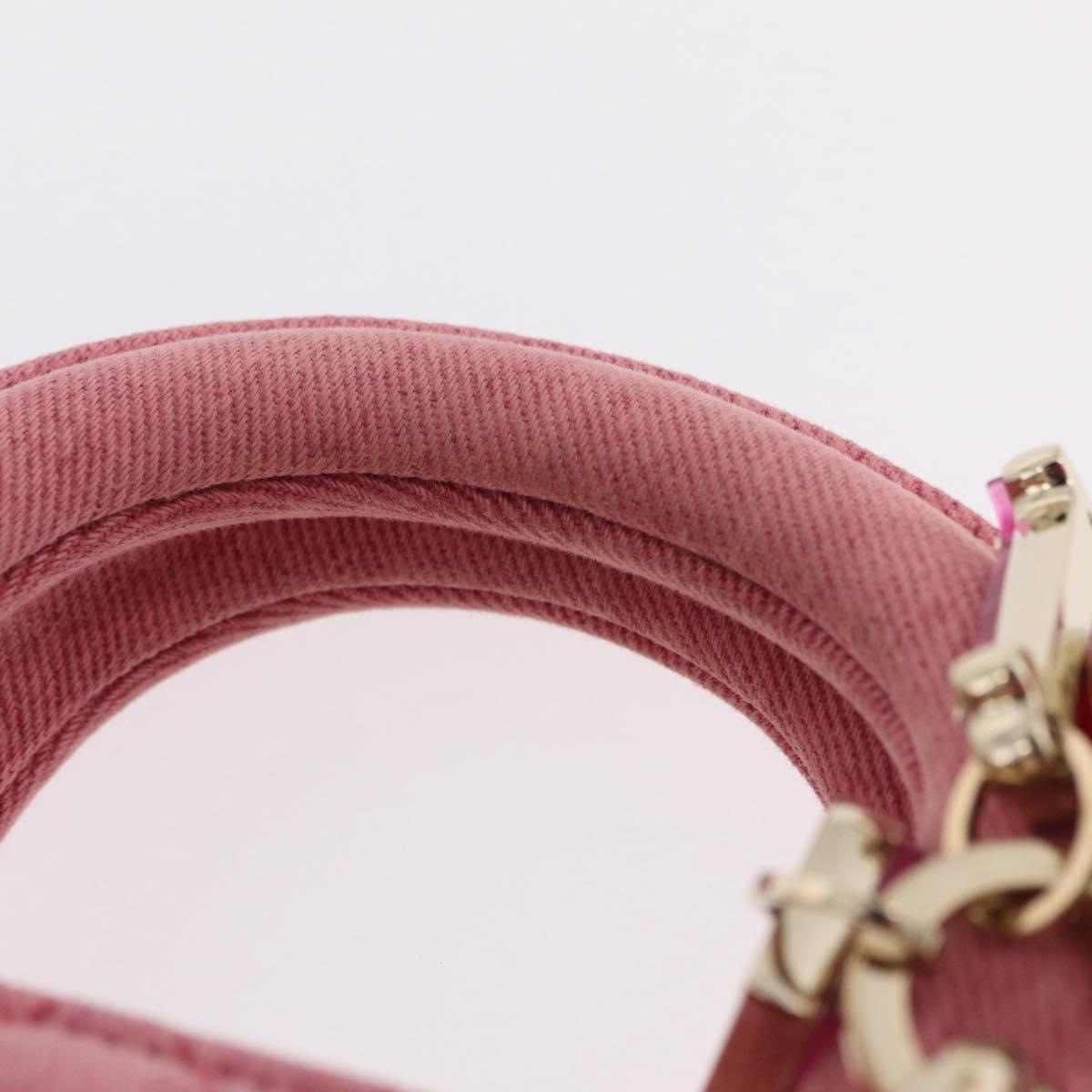 Christian Dior Macro Cannage Lady D Joy Satchel Denim 2way Pink Auth ka6565SAM