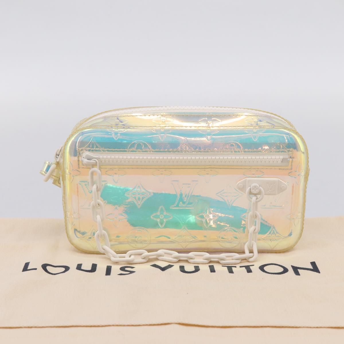 LOUIS VUITTON Monogram Prism Pochette Volga Bag Silver M55261 LV Auth ka6566V