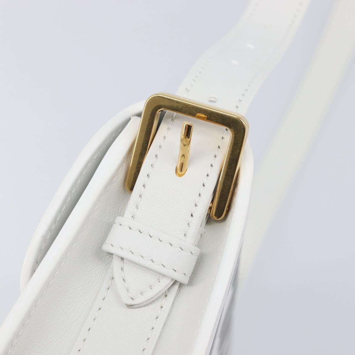 Christian Dior Miss Dior Shoulder Bag Leather White Gold Auth ka6568SAM