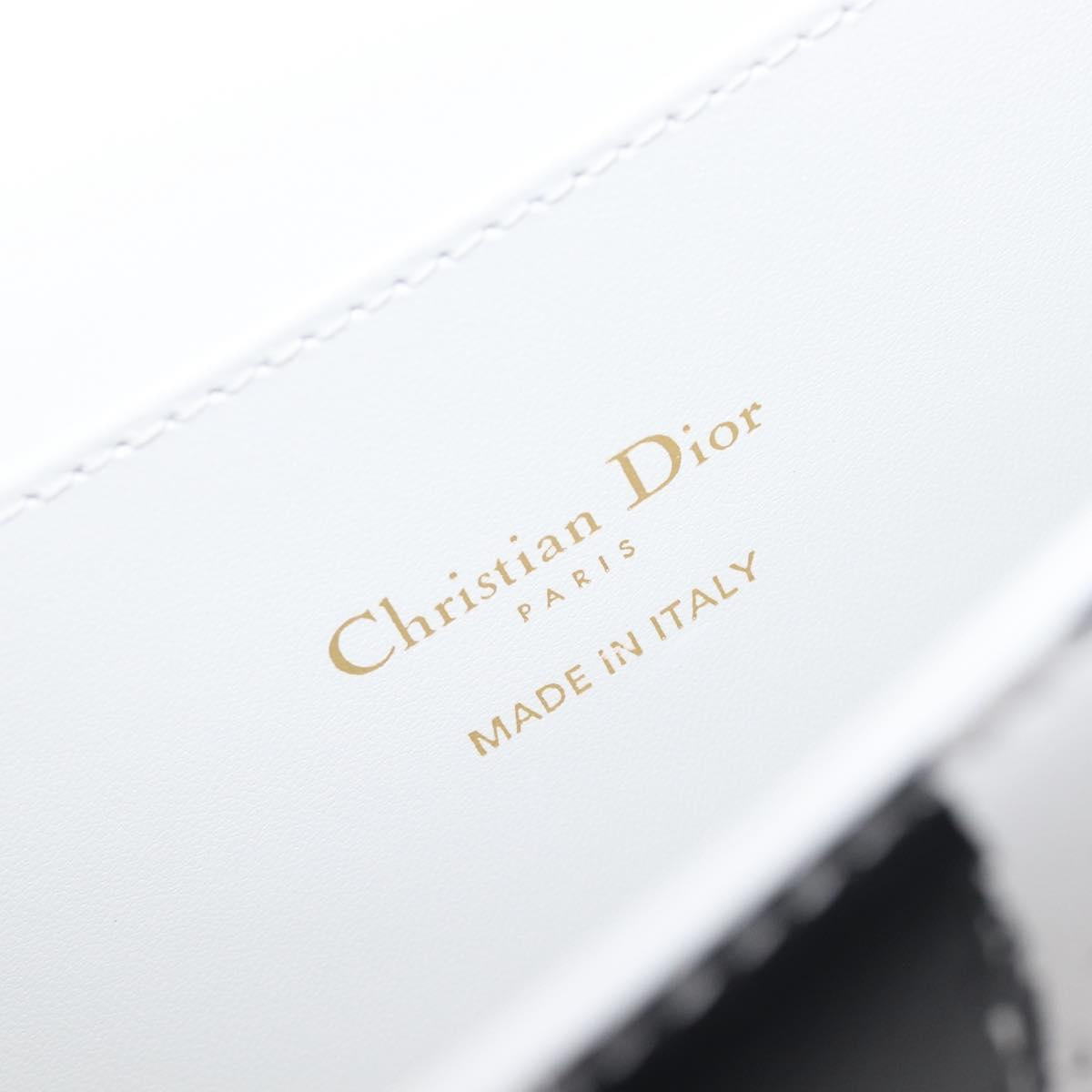 Christian Dior Miss Dior Shoulder Bag Leather White Gold Auth ka6568SAM