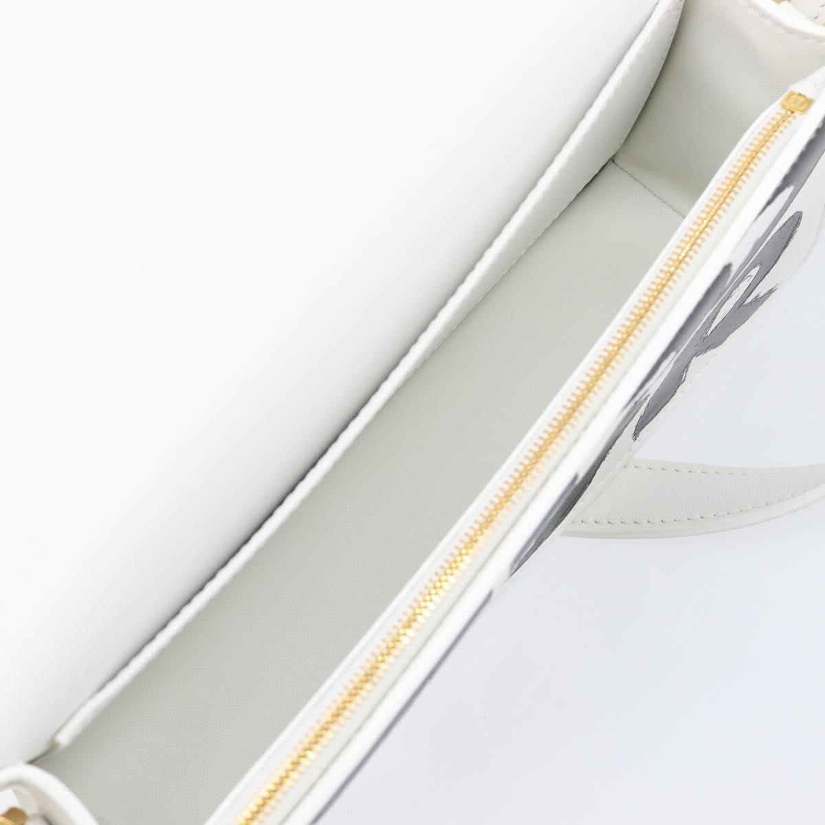 Christian Dior Miss Dior Shoulder Bag Leather White Gold Auth ka6568SAM