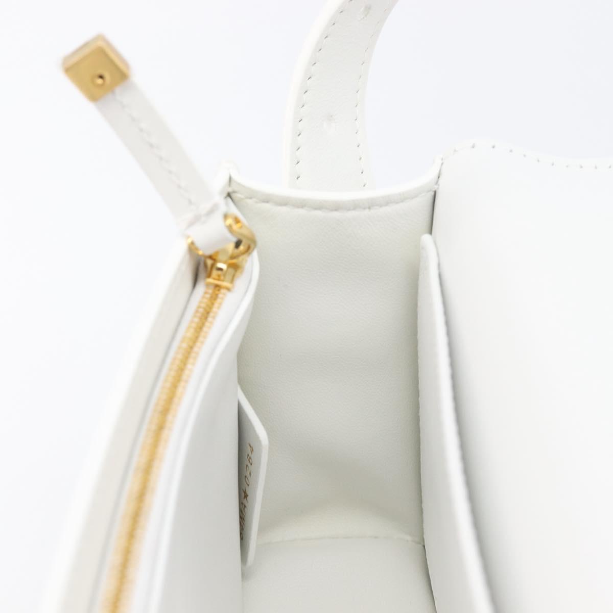 Christian Dior Miss Dior Shoulder Bag Leather White Gold Auth ka6568SAM