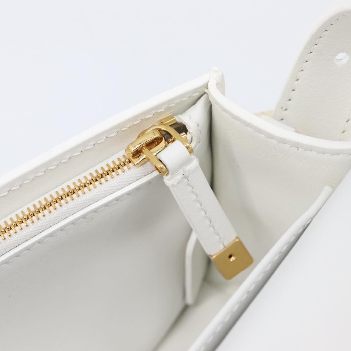 Christian Dior Miss Dior Shoulder Bag Leather White Gold Auth ka6568SAM