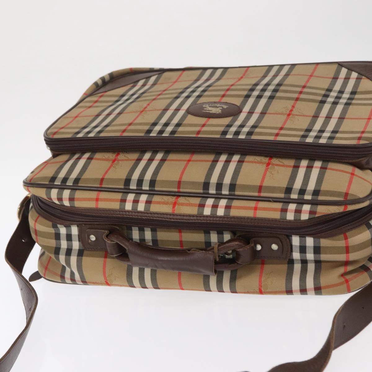 Burberrys Nova Check Travel Bag Canvas 2way Beige Auth ka657