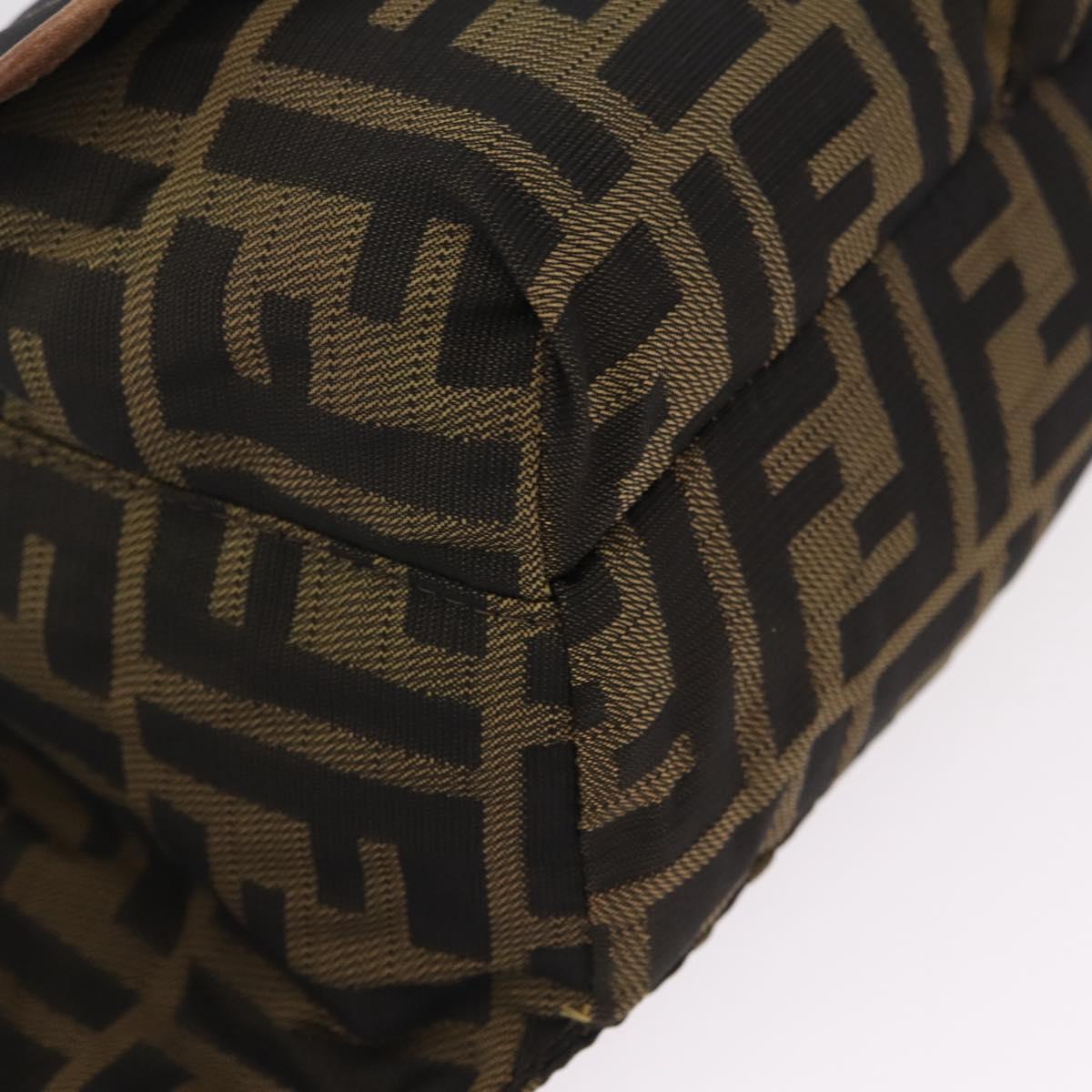FENDI Zucca Canvas Waist bag Brown Black Auth ka6570A