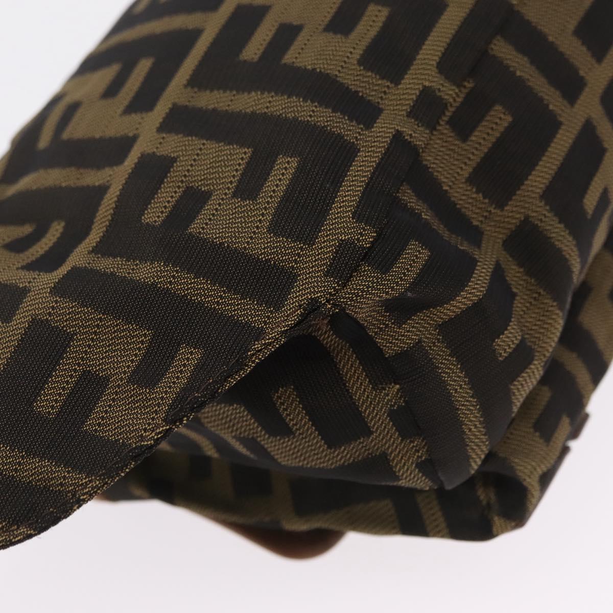 FENDI Zucca Canvas Waist bag Brown Black Auth ka6570A