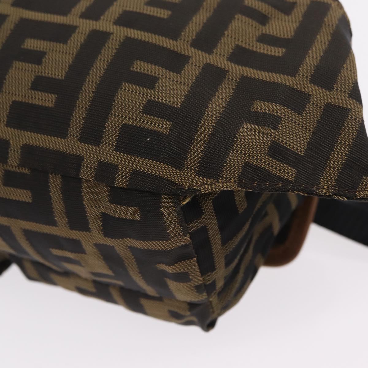 FENDI Zucca Canvas Waist bag Brown Black Auth ka6570A