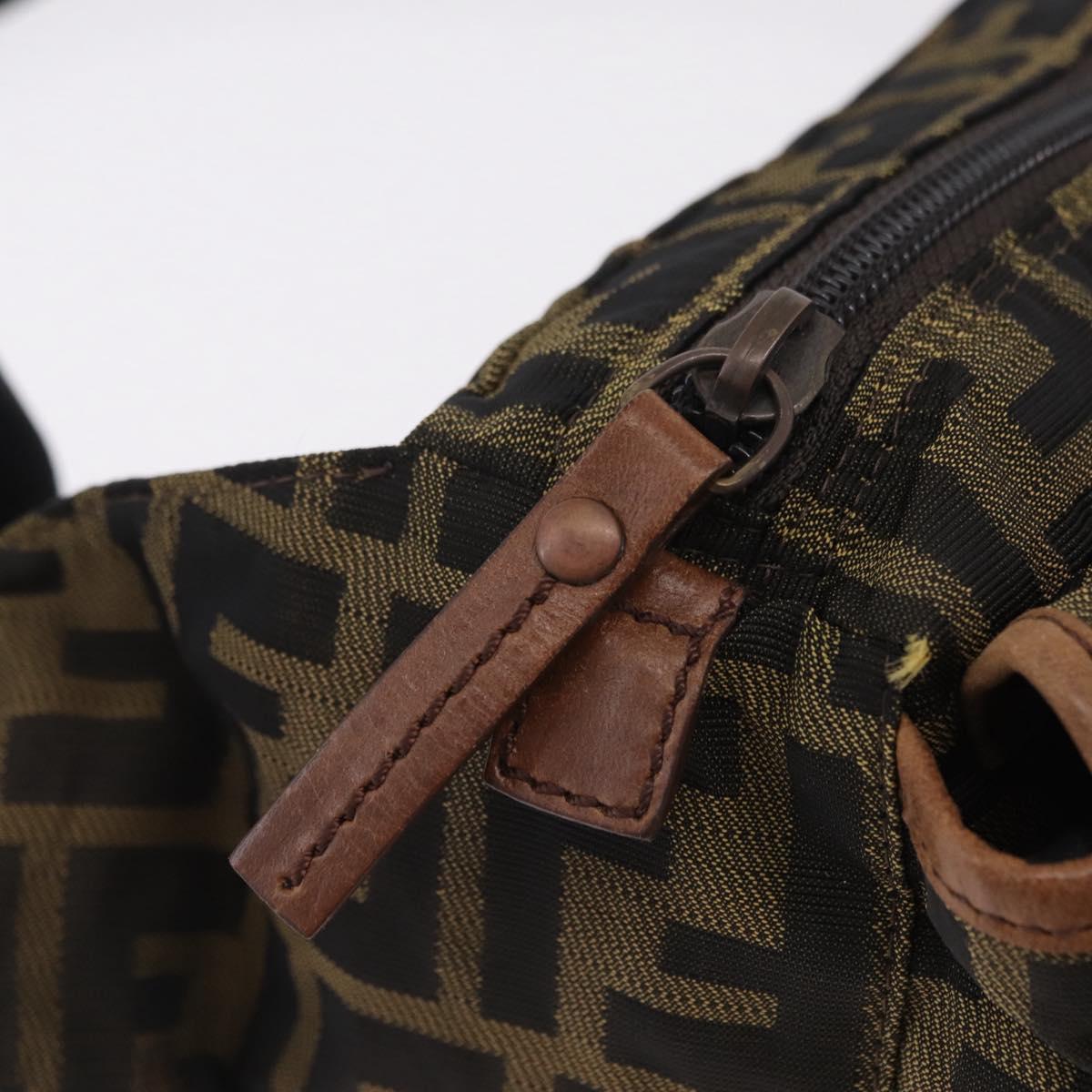 FENDI Zucca Canvas Waist bag Brown Black Auth ka6570A