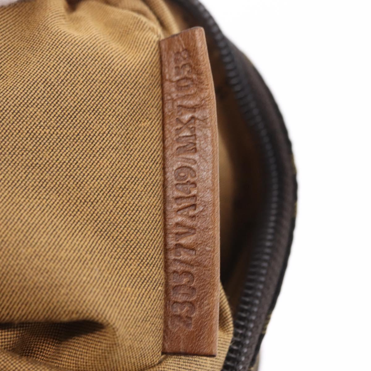 FENDI Zucca Canvas Waist bag Brown Black Auth ka6570A