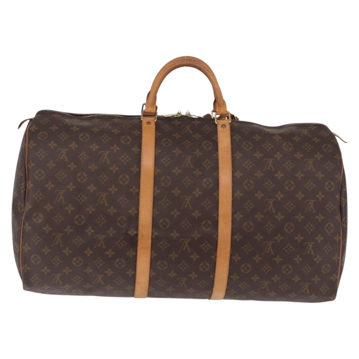 LOUIS VUITTON Monogram Keepall 60 Boston Bag M41422 LV Auth ka6571