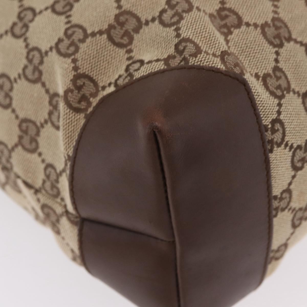 GUCCI GG Canvas Tote Bag Beige Silver 019 0401 Auth ka6572