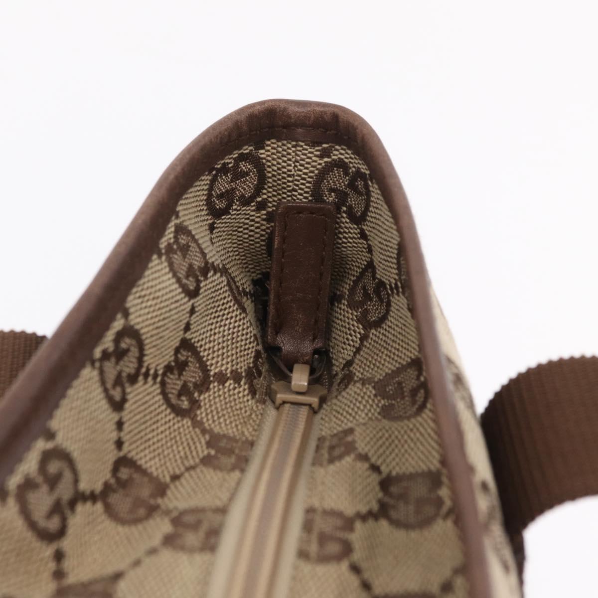 GUCCI GG Canvas Tote Bag Beige Silver 019 0401 Auth ka6572