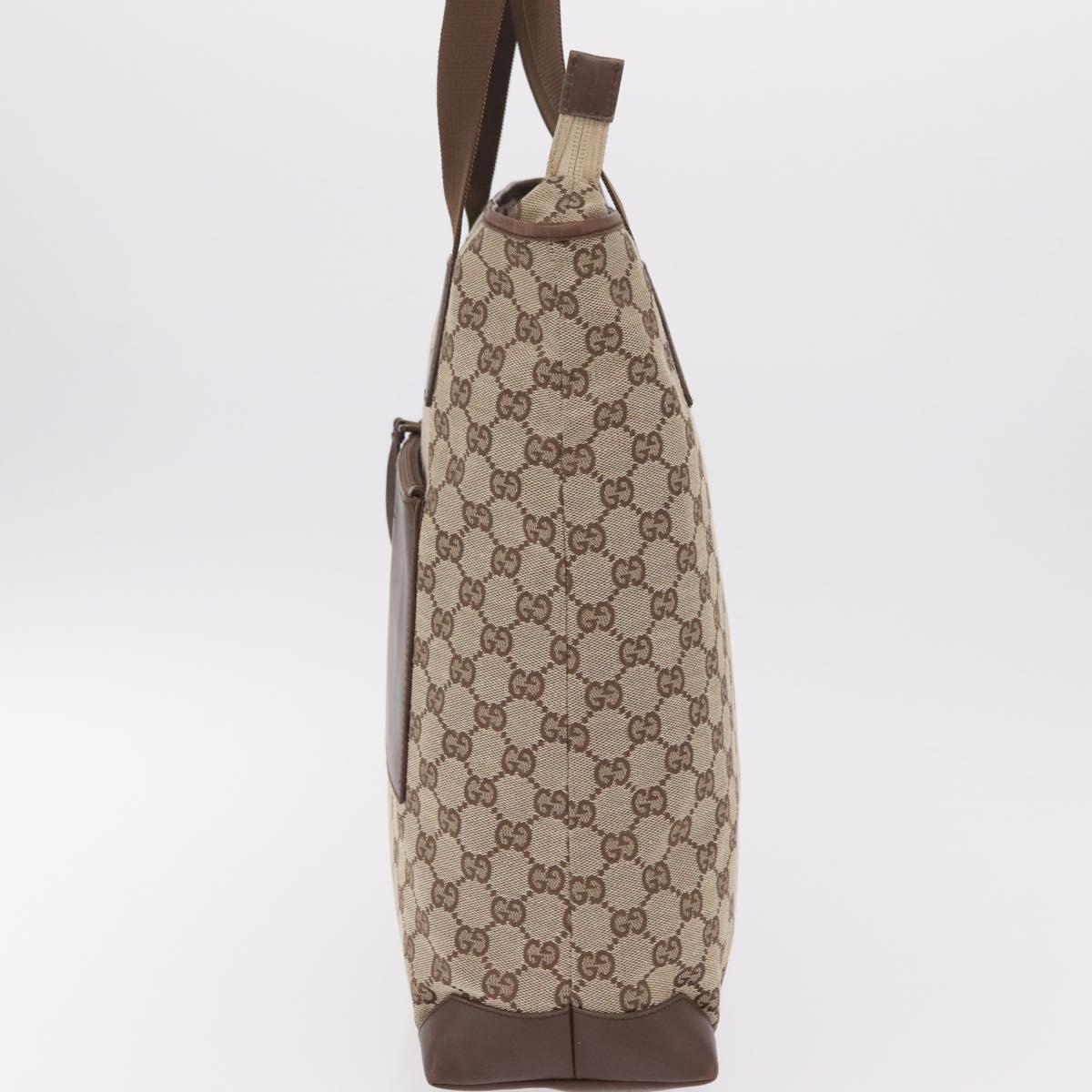 GUCCI GG Canvas Tote Bag Beige Silver 019 0401 Auth ka6572