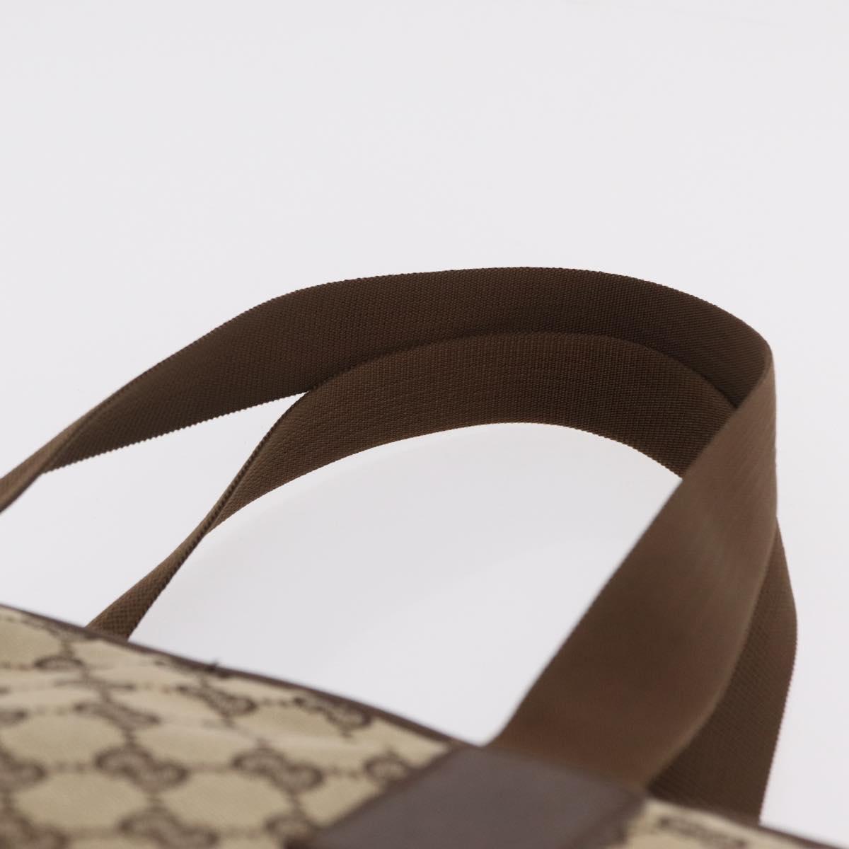 GUCCI GG Canvas Tote Bag Beige Silver 019 0401 Auth ka6572