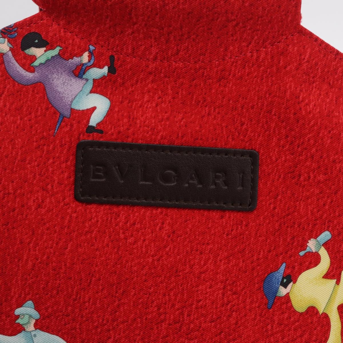 BVLGARI Girotondo Di Marionette Hand Bag Silk Red Auth ka6573