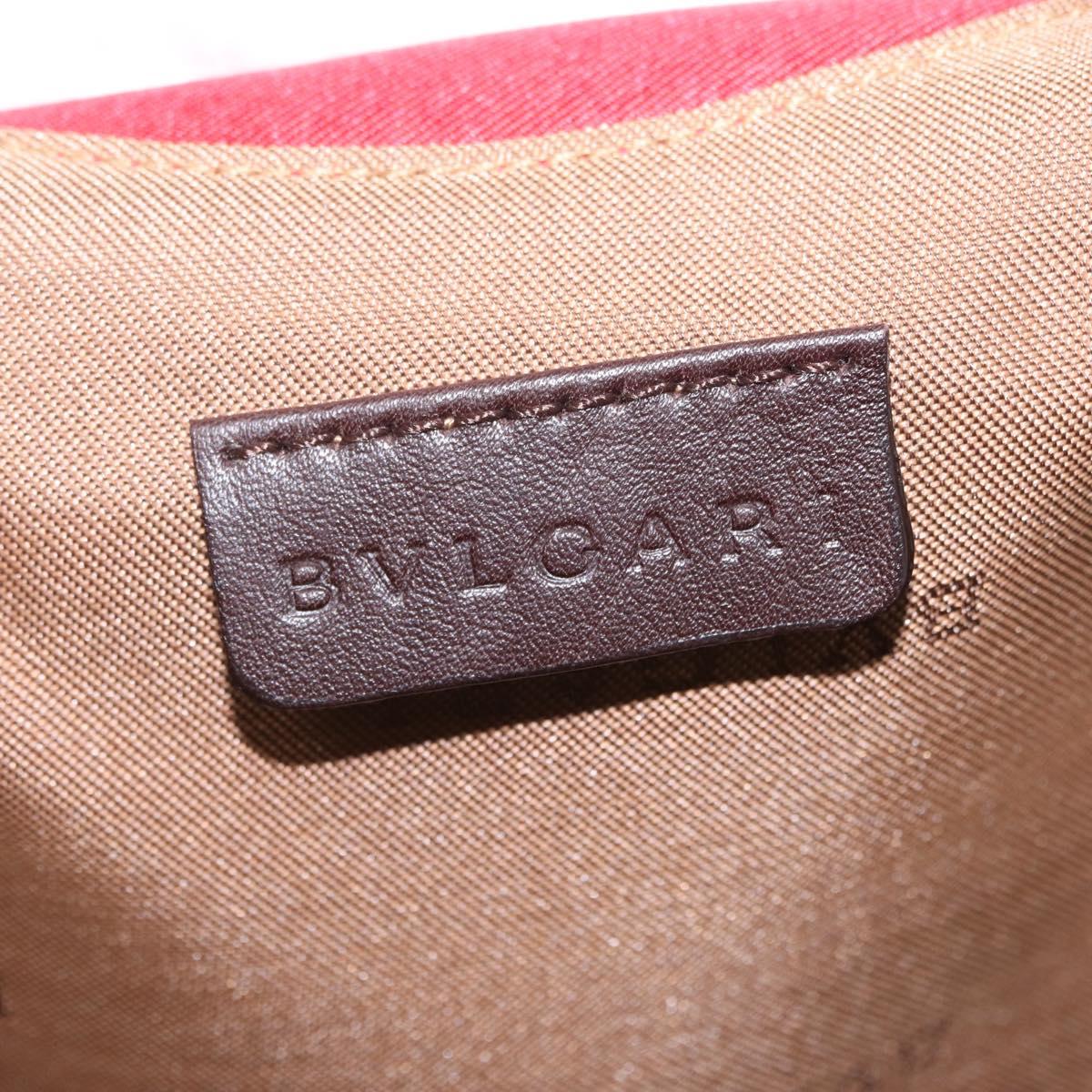 BVLGARI Girotondo Di Marionette Hand Bag Silk Red Auth ka6573