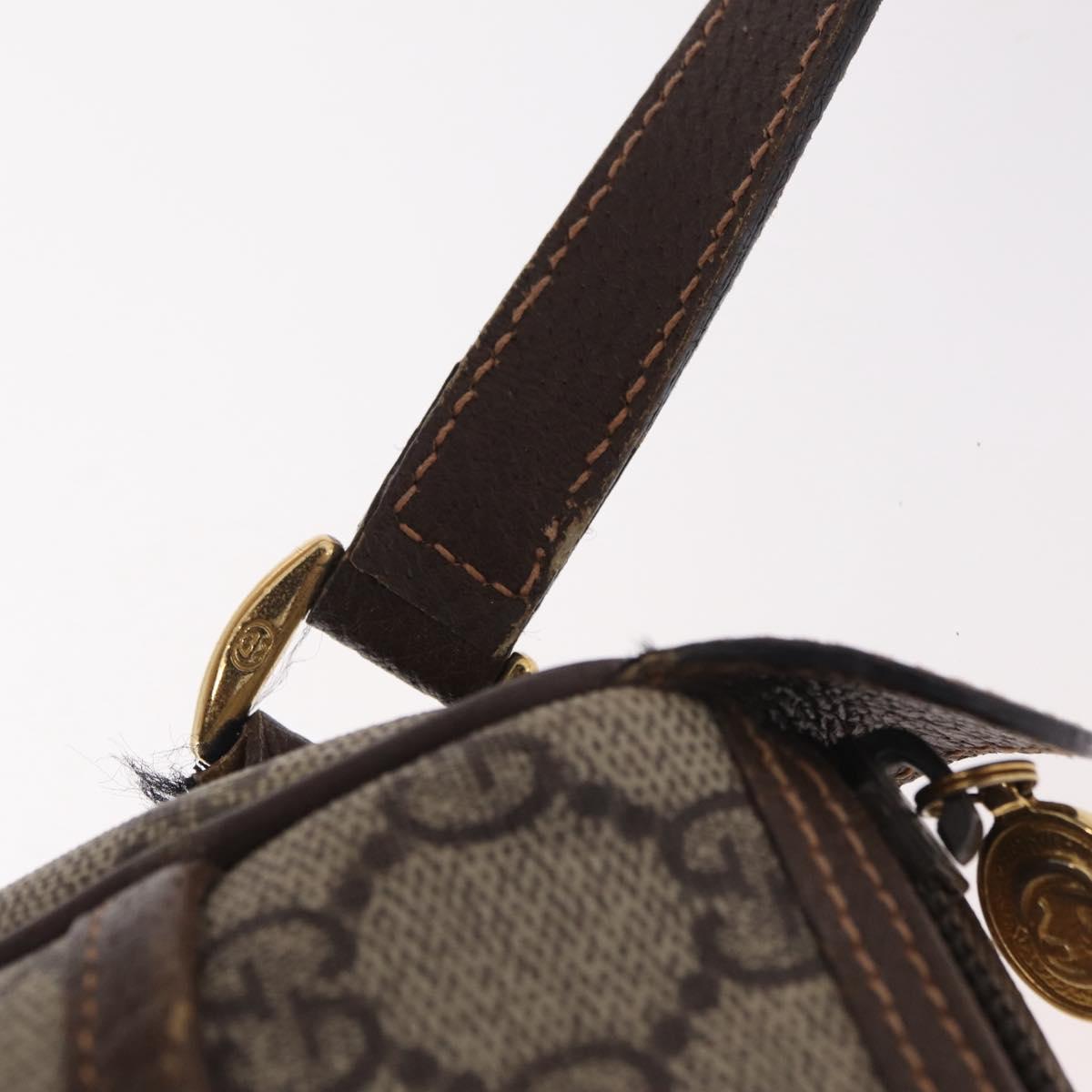 GUCCI GG Supreme Web Sherry Line Bag PVC Beige Gold 001 123 6177 Auth ka6578