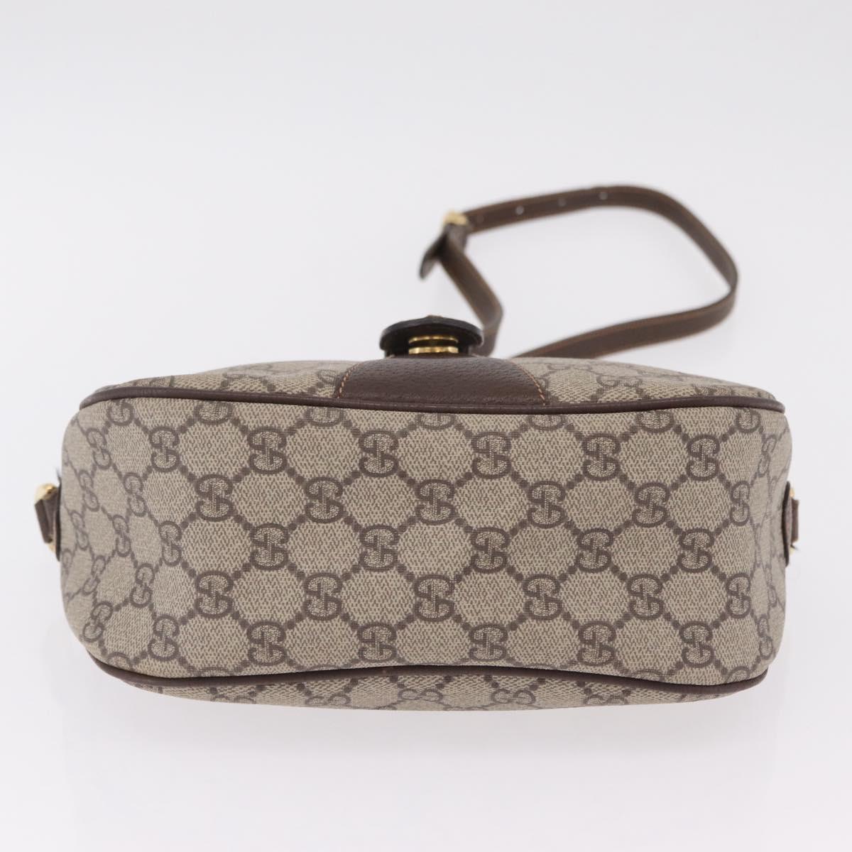 GUCCI GG Supreme Web Sherry Line Bag PVC Beige Gold 001 123 6177 Auth ka6578