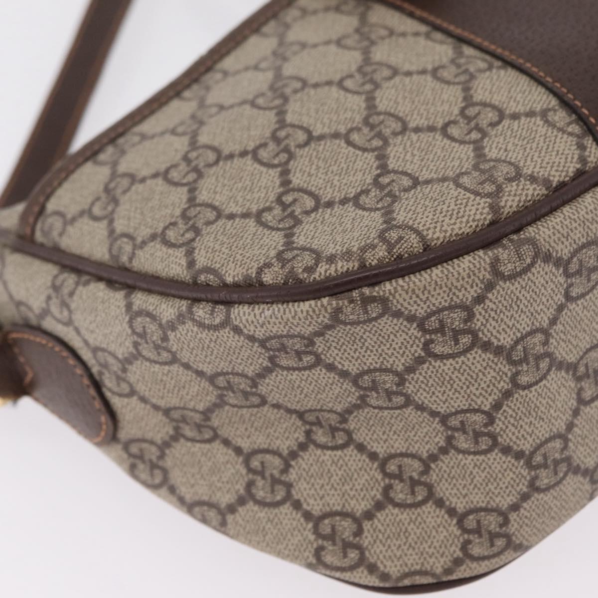 GUCCI GG Supreme Web Sherry Line Bag PVC Beige Gold 001 123 6177 Auth ka6578