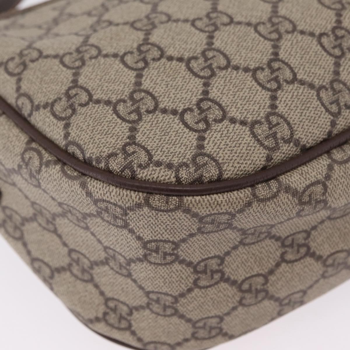 GUCCI GG Supreme Web Sherry Line Bag PVC Beige Gold 001 123 6177 Auth ka6578