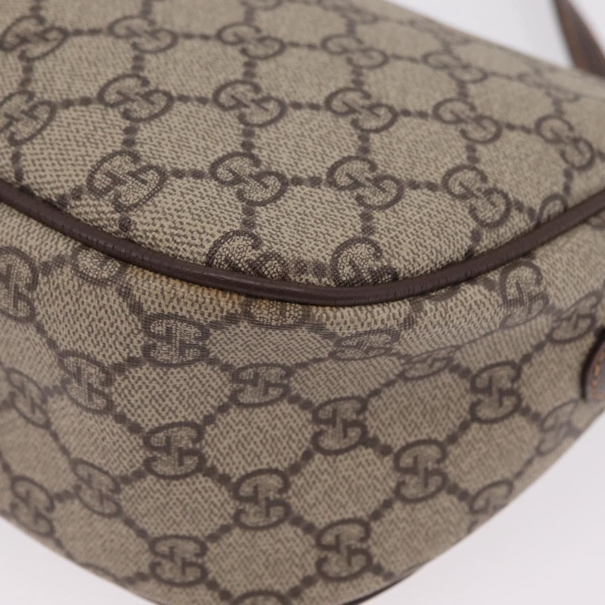 GUCCI GG Supreme Web Sherry Line Bag PVC Beige Gold 001 123 6177 Auth ka6578